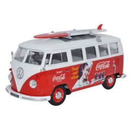 Diecast Coca-Cola VW T2 Splitscreen Microbus 1:24 Scale with Surfboard