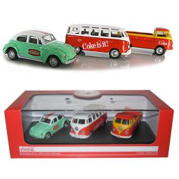 Coca-Cola Volkswagen Diecast Gift 3 Piece Set 1:72 Scale