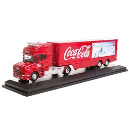 Diecast Coca-Cola Polar Bears Scania T Cab with Box Trailer 1:76 Scale