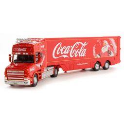 Diecast Coca-Cola Santa Scania T Cab with Box Trailer 1:76 Scale