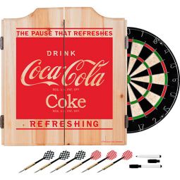 Drink Refreshing Red Coca-Cola Dart Cabinet with Bristol Dartboard