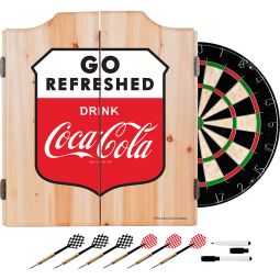 Go Refreshed Coca-Cola Dart Cabinet with Bristol Dartboard