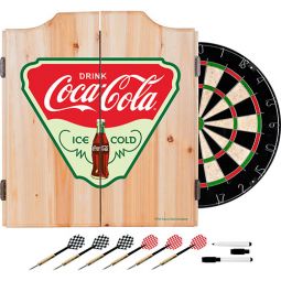 Ice Cold Coca-Cola Dart Cabinet with Bristol Dartboard