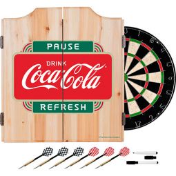 Pause Refresh Coca-Cola Dart Cabinet with Bristol Dartboard