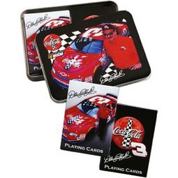 NASCAR Coca-Cola Dale Earnhardt Sr Double Deck of Cards in Tin