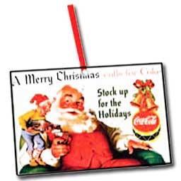 Merry Christmas Postcard Santa Coca-Cola Ornament