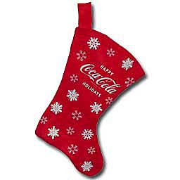 Red Felt Coca-Cola Stocking with Snowflakes